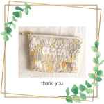 再販🍀可愛いミモザ・タンポポの刺繍✨輸入生地を使用したティッシュケース付きファスナーポーチ⭐️自分用に✨プチプレゼントに！簡単な無料ラッピング選択可😊