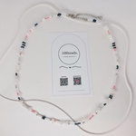 【mix necklace🥣】 オレンジ × ネイビー　ビーズネックレス　淡水パールネックレス