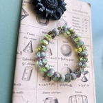 【1連25コセット】JIRI＊IVANA#czech beads#チェコビーズ　rondel9✖️6㍉ peridot mixassort/bronze