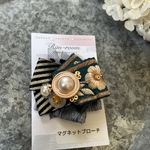 マグネットブローチ★コサージュインド刺繍リボン
