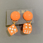handmade ネオン オレンジ  イヤリング