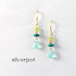 G45　明るい気持ちで　サンストーンとターコイズの春風ピアス（パーツ変更可能）