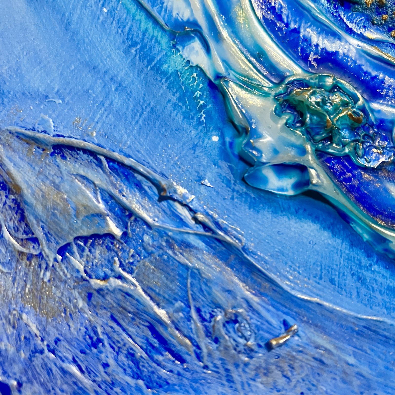 blue shape＊絵画 原画 抽象画 テクスチャーアート 水 海 青 - shop