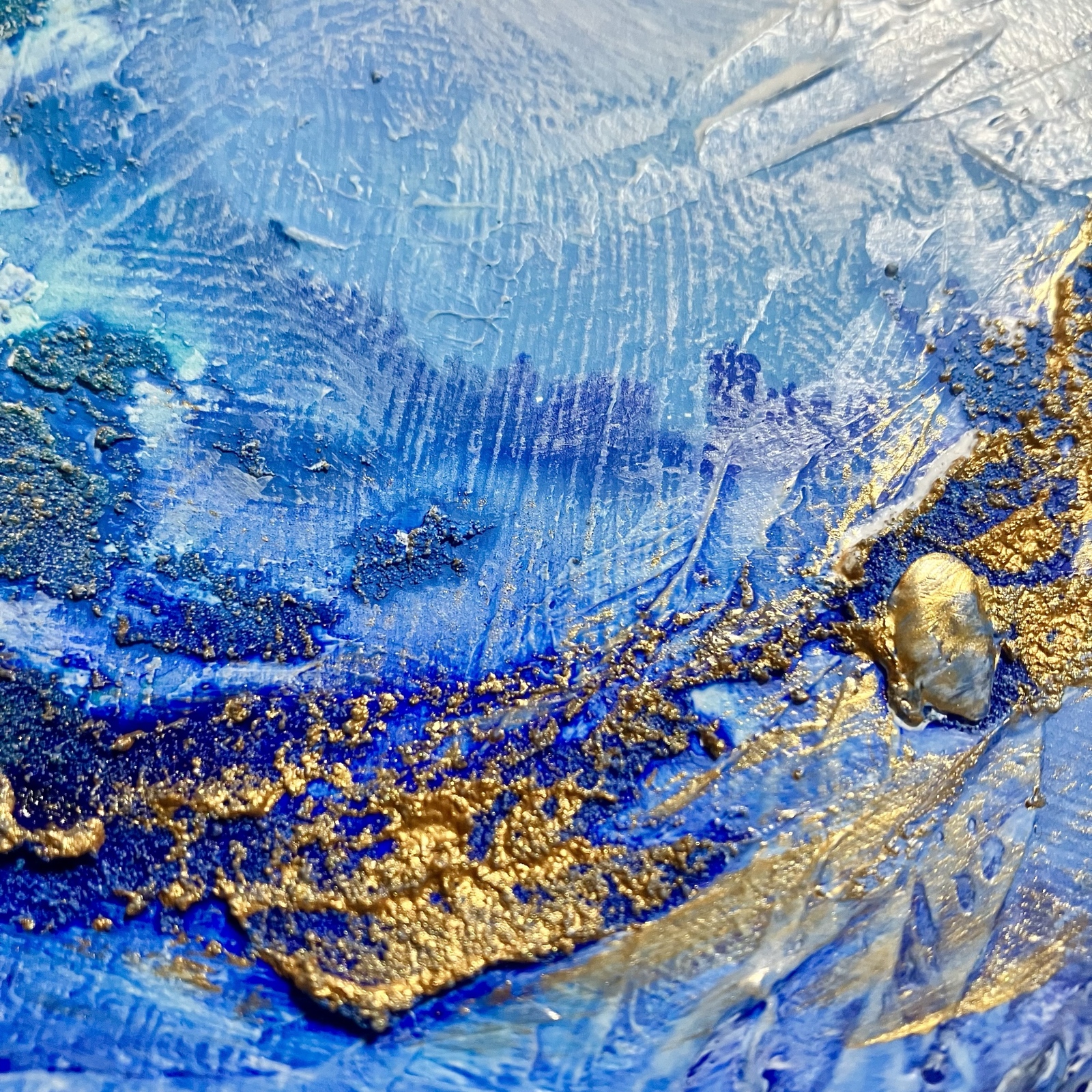 blue shape＊絵画 原画 抽象画 テクスチャーアート 水 海 青 - shop