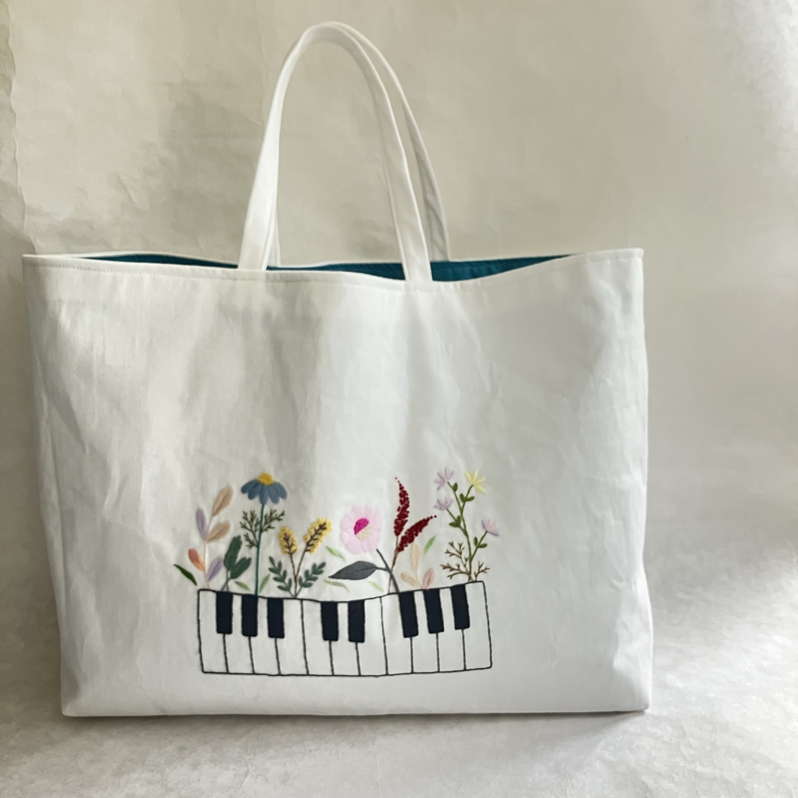 手刺繍 ミニポーチ 【ピアノFlower⑵】 - SUPIKA0801'S GALLERY