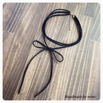 【秋色7color】Triple suède ribbon choker
