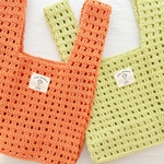 【SALE価格】　mesh bag メッシュバッグ　ニットバッグ　手編み　かぎ針編み　編み物　エコバッグ　トートバッグ
