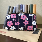 【新柄】親子がま口長財布(梅柄・紺）