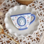 【3/17(日)21時販売】春色ティーカップブローチ(ブルー)