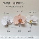 胡蝶蘭　単品販売　胡蝶蘭髪飾り　胡蝶蘭ヘアアクセ　胡蝶蘭ヘッドパーツ　3輪目から600円です