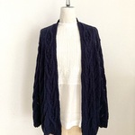 ソフトコットン手編みカーディガン☆ネイビー