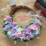 パープルローズとブルーローズのフラワーリース♡