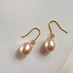 雫パール ピンクオレンジ ピアス