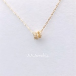 新作♡ジルコニア ロンデル ネックレス / ロープチェーン/ シンプルネックレス / ジルコニアネックレス / 上品ネックレス / ゴールドネックレス /ネックレス 高品質