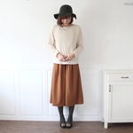 秋冬ガウチョパンツ ベージュブラウン affetto ハンドメイド