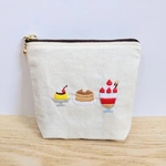 手刺繍🥞純喫茶のファスナーポーチ【受注制作】