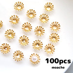 【パーツ】約100個入り・10mm・ビーズキャップ・花芯・花座・つまみ細工に