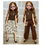 【受注製作】リカちゃん  着せ替え服 茶系コーデ5点セット