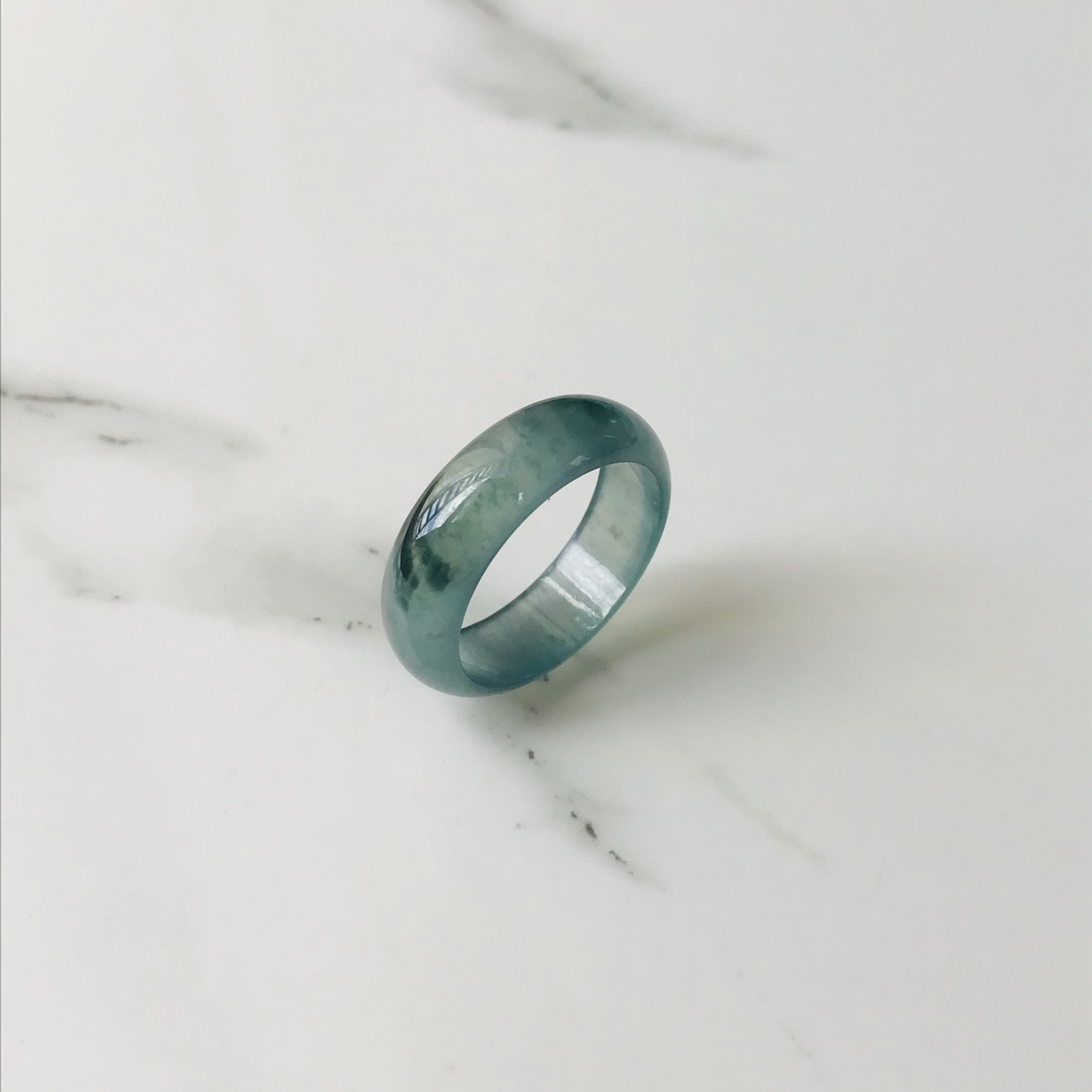[R247-002］ ジェイド　JADE ヒスイ　本翡翠　くりぬき　リング　天然石　一点物　グアテマラ産　19号