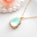 【特集掲載】~mint green〜春香〜【ネックレス】ミントグリーン　ネックレス　シンプル