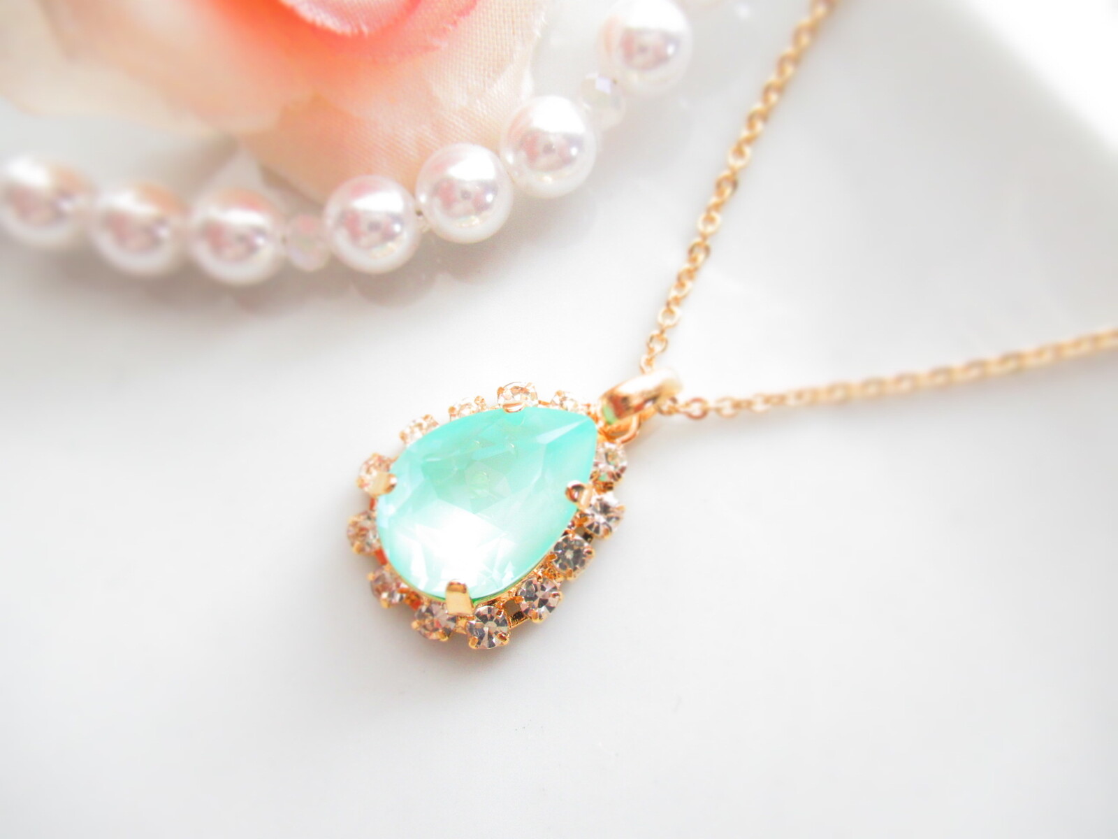 ♡ハンドメイド♡ビジューネックレス オーバルビジューネックレス | Romantic Standard