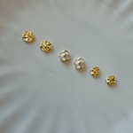 ニュアンス ピアス 小ぶりシンプル ゴールド 華奢 フラワー クロス 3セット ゴールド ピアス イヤリング 金属アレルギー対応 ノンホール 樹脂ピアス チタンピアス サージカルステンレス