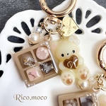 再販 ✧‧˚くまちゃんのミニチョコBOX🧸🍫  レジンキーホルダー シャカシャカキーホルダー フェイクスイーツ 1点