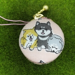 柴わんこのマカロンポーチ☆４ｃｍ