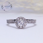 モアサナイト　ラウンドヘイロー　リング　4mm（0.3ct）