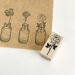 一輪の薔薇のラバースタンプ　