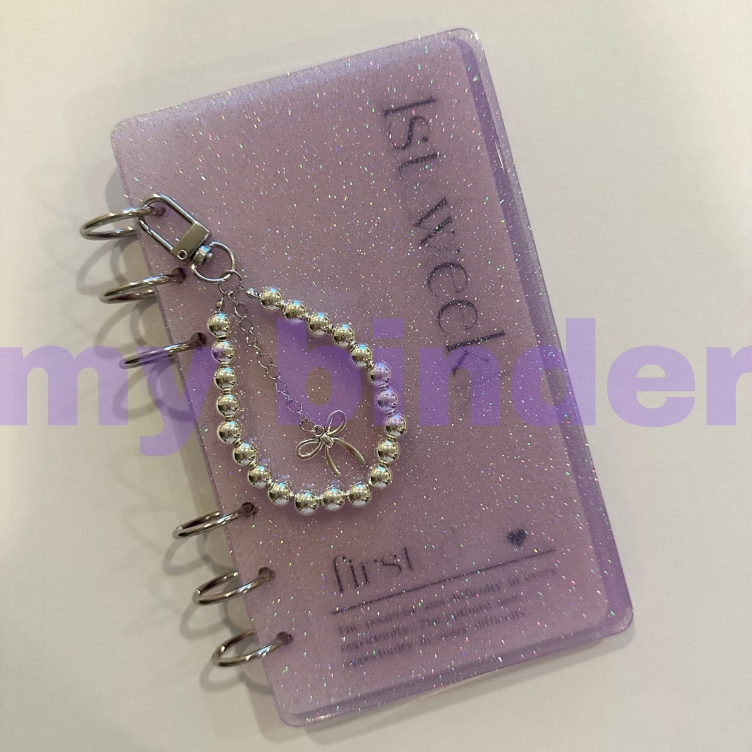 なページ　アクリルバインダー　クリームレッドピンクラメ A6アクリルバインダー Pink - my binder | minne 国内最大級の