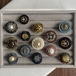 ①アンティーク風レトロボタンリング ヴィンテージ 指輪 マーブル