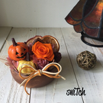 【＊TRICK or TREAT＊】再販・おばけカボチャの木製プレートアレンジ