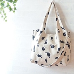 すなっち様ご予約品　くったりバッグ（2way)　おすまし黒猫さん・ネコ　マザーズバッグにも