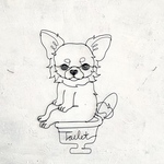 おトイレしているロンチーのワイヤーアート◎愛犬を癒しのインテリア空間に