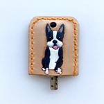 ボストン・テリア Boston Terrier キーカバー キーケース レザークラフト 本革 グッズ 犬種別