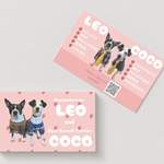 うちの子名刺♡多頭用Cuteなフルーツ《両面印刷100枚》 ⭐︎選べるデザイン⭐︎選べるフォントღペット名刺ღ愛犬グッズღ愛犬名刺ღ犬名刺ღ送料無料ღセミオーダーღお急ぎ対応可ღ