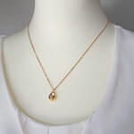 【14kgf】小さなぷっくりしずく　ゴールドネックレス（アレルギー対応）40～60センチ（5cm刻み）