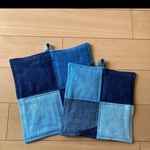 Levi's リメイク パッチワーク ポットマット 鍋敷 ２枚セット