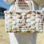【ハンドバッグ】カバン　バッグ　カゴバッグ　紫陽花