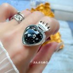  【ハートの女王】カラフル ブラック 紫陽花 シルバー 大人かわいい 大ぶり プレゼント ゴシック ロリータ 王冠 ハート ドライフラワー 花びらqueen of hearts