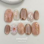 sakura sparkling /うるうるネイル/桜ネイル/ピンクネイル/入学式/卒業式/春ネイル/ニュアンスネイル