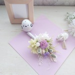 ふわふわ猫柳〜ちっちゃなお供え花・仏花・供養花…ブーケタイプ（花束のみ・タッセル付き）／ソーラーカーネーション＆ネコヤナギ／ペット供養／ペット仏壇／供花／ミニ仏壇／ミニ／小さめ／春／猫柳／お盆