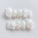 ちゅるん ピンクラメ オーロラネイル ネイルチップ