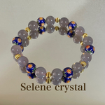 グレー瑪瑙　模様玉　ブレスレット　天然石ブレスレット　Selene crystal