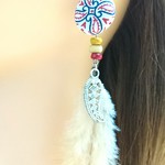 バンダナ柄 フェザーピアス