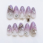 グラデーションネイル♡  星ネイル ネイルチップ ちゅるん 韓国ネイル 前撮り 成人式ブライダル ガーリー