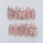 ちゅるんピンクネイル♡ ネイルチップ  シアーカラー ブライダル  前撮り 成人式 マグネットネイル