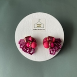 【garden】ピンクのビーズ刺繍ピアス(イヤリング)