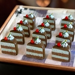 チョコミント好きさんのチョコミントケーキ　ピアス　イヤリング